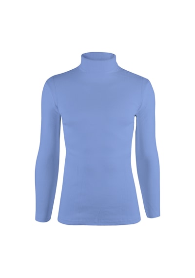 Erkek Mavi Balıkçı Yaka Boğazlı Slim Fit Kazak Mavi