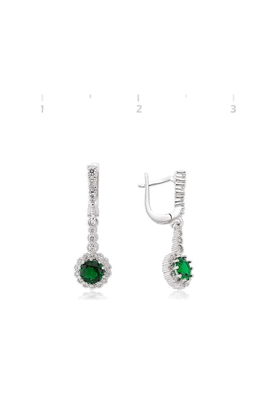 Gumush Gümüş Yeşil Çiçek Sallantılı Küpe N11.53279