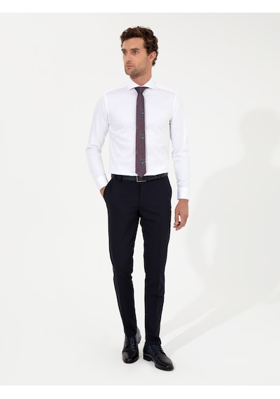Cacharel Beyaz Slim Fit Uzun Kollu Basic Gömlek