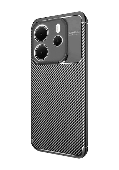 Xiaomi Redmi Note 14 4g Uyumlu Kılıf Auto Focus Karbon Kapak - Siyah