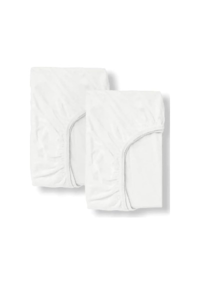 Bebek Özel %100 Pamuklu Bebek Çocuk 70x120 Cm Park Beşik Için Lastikli Çarşaf 70x120 Beyaz Beyaz 2 Adet