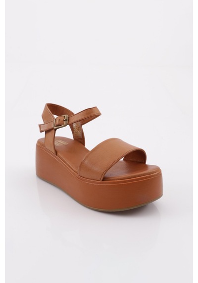 Dgn 6002 Kadin Kalin Taban Sandalet Taba