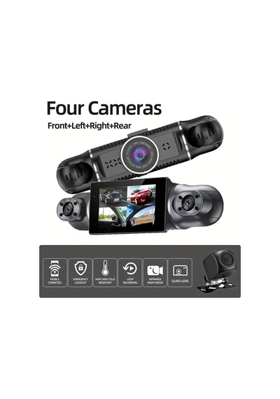 4 Kanal Araç Kamerası Gps Takip, Wi-fi, G-sensor, 1080p Kayıt 32 Gb Dahili Hafıza