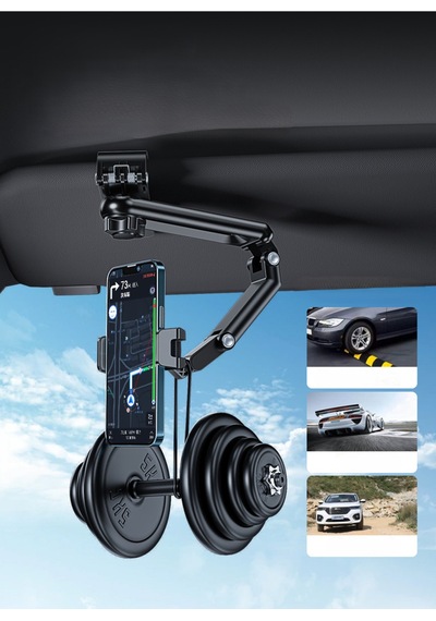 Araç Güneşlik Bağlantılı Telefon Tutucu Sunroof Masa Yatak Kenar Bağlantılı Telefon Tutacağı Siyah
