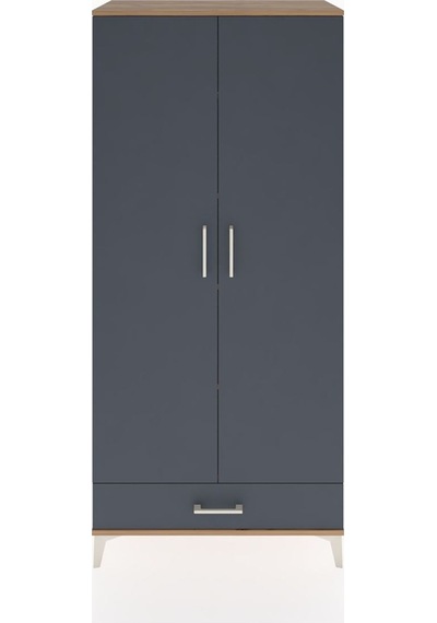 Hyperion Dolap 5 Raflı Tek Çekmeceli 2 Kapaklı 88x44x195 Çam-... Çam