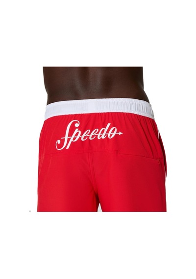 Speedo Solid Logo Volley 16" Erkek Şort Mayo Kırmızı