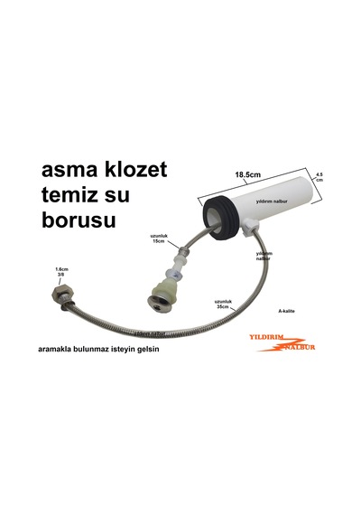 Asma Klozet Adaptörü Kablolu Taharat Borusu Kale İdeal Temiz Su G