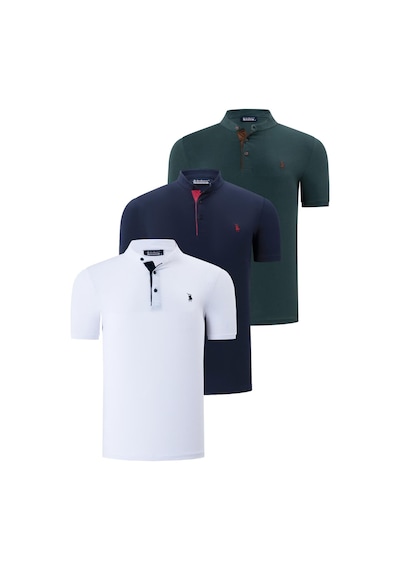 Üçlü Set T8560 Dewberry Erkek T-shırt-lacivert-beyaz-yeşil