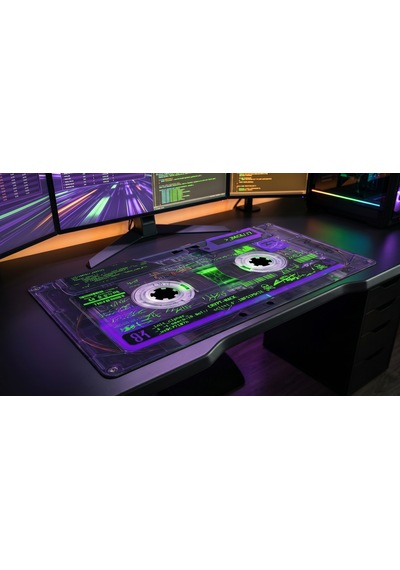 Oryn Cassette / Edition 90x40cm Gaming Mousepad - 3mm Kalınlık Mor