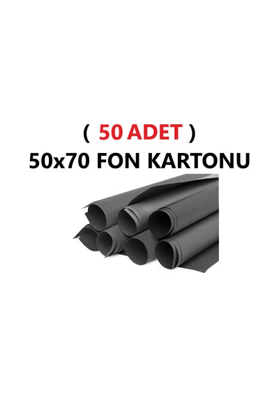 50 Adet 50x70 Cm Siyah Renkli Fon Kartonu Rulo Canlı Renk Büyük Boy Anaokulu Kreş Okul