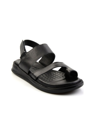 Siyah Hakiki Deri Erkek Sandalet E05433401043