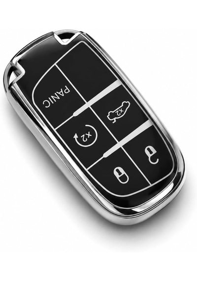 Autohan Keys Lüks Egea Cross 500x 500l Uyumlu Nano Anahtar Kılıfı, 5 Butonlu Siyah - Gümüş