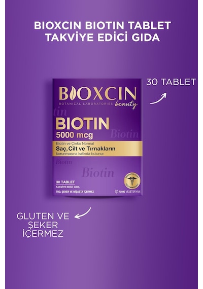 Bioxcin Biotin 5000 Mcg 30 Tablet 2'li