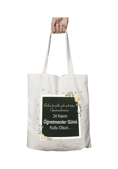 Art Hediye Bizlere Yıldız Gibi Öğretmenler Günü İki Taraf Kalıcı Yıkanabilir Okul Plaj Omuz Bez Çanta Çok Renkli