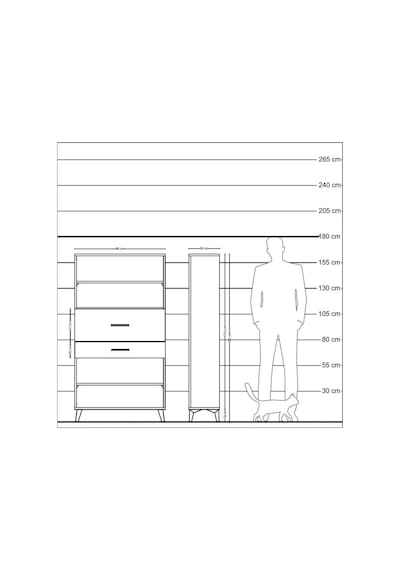 Arges Dolap 3 Raflı 2 Çekmeceli 88x30x163 Antrasit-çam Antrasit