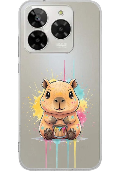 General Mobile Era 50 İle Uyumlu Splash Kapibara Tasarımlı Şeffaf Silikon Kılıf 051d
