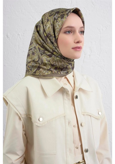 Armine Twill İpek Eşarp -2025/2026 -94162d Yeşil-80