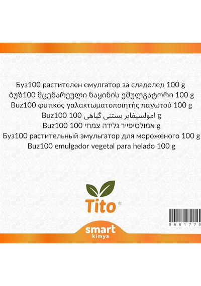 Buz100 Bitkisel Dondurma Stabilizörü 100 G