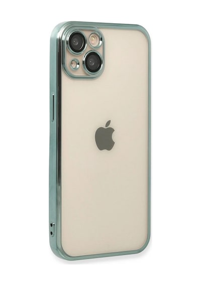 Apple İphone 14 Kılıf Razer Lensli Silikon - Yeşil Çok Renkli