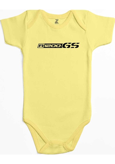 Zepplin Giyim R1200gs Text Logo Sarı Bebek Body Zıbın