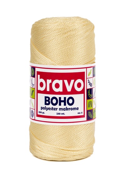Boho Polyester Makrome İplik 2 Mm 200 Gr 230 Metre No: 4 Renk Kodu: 28