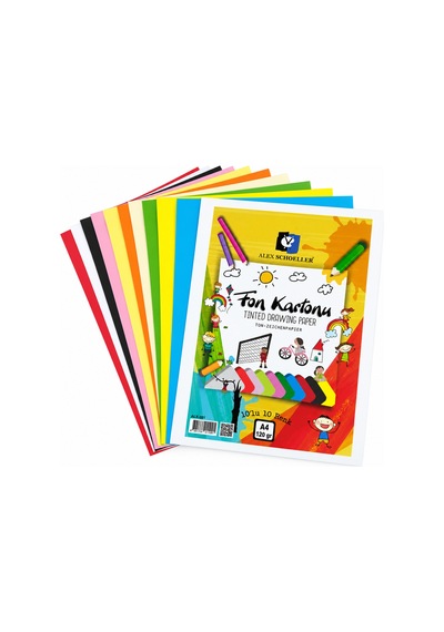 Fon Kartonu- A4 Boyutunda 10 Renk 120gr.