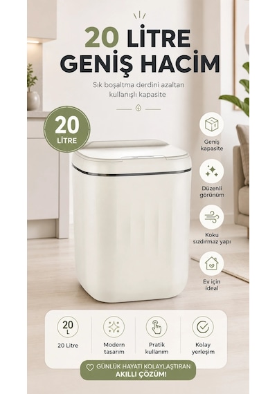 Sensörlü Çöp Kovası 20 Litre Diğer
