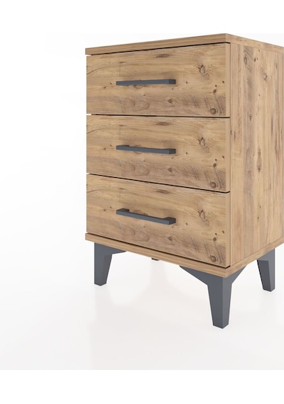 Arges Komodin 3 Çekmeceli 44x30x64 Çam-çam Çam