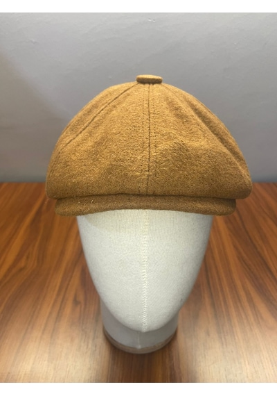 Hamze Peaky Blinders İngiliz Vintage Model Kışlık Kaşe Kasket Şapka Camel