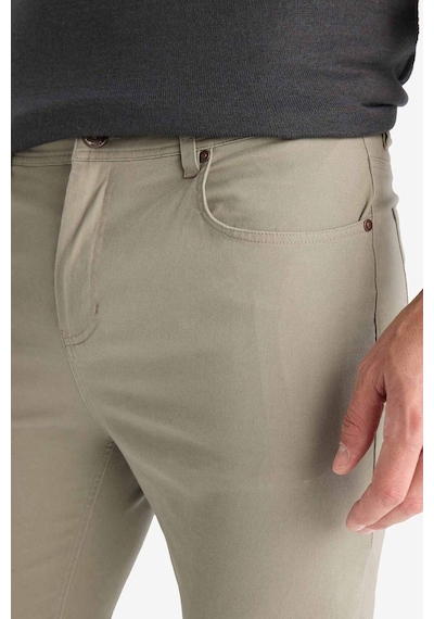 Defacto Slim Fit Dar Kesim Dar Paça Pantolon B2089ax25aukh465 Haki