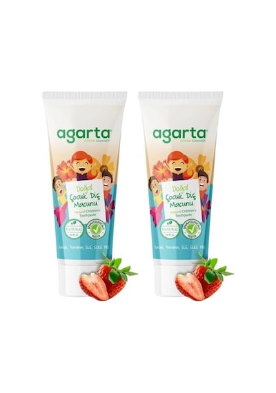 Agarta Doğal Florürsüz Çocuk Diş Macunu Çilekli 75 Ml X 2 Adet