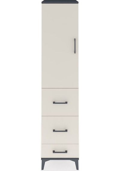 Hyperion Dolap 3 Raflı 3 Çekmeceli Tek Kapaklı 44x44x195 Antr... Antrasit
