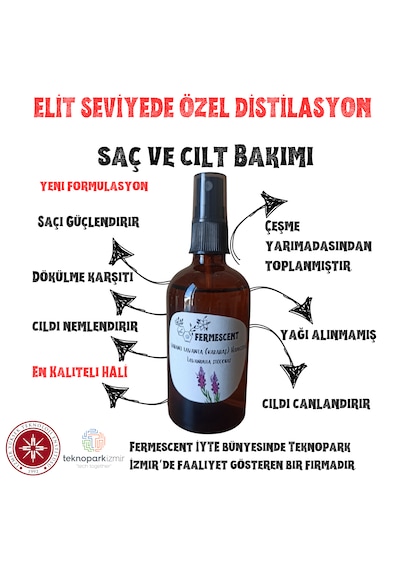 Fermescent Yabani Lavanta Karabaş Hidrosolü Suyu -100 ML