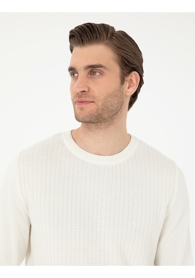 Pierre Cardin Erkek Ekru Kazak /triko 50296451-vr019 Ekru