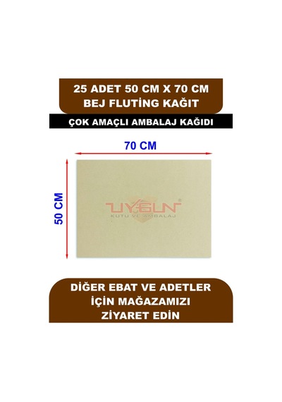 25 Adet 50cm X 70cm 100 Gr. Fluting Bej Ambalaj Kağıdı, Çeyiz Ev Eşyası Hediye Ürün Paketleme, Çocuk Etkinlikleri