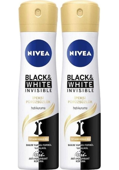 Nivea Invisible Black&White İpeksi Pürüzsüzlük Kadın Sprey Deodorant 150 ML x 2