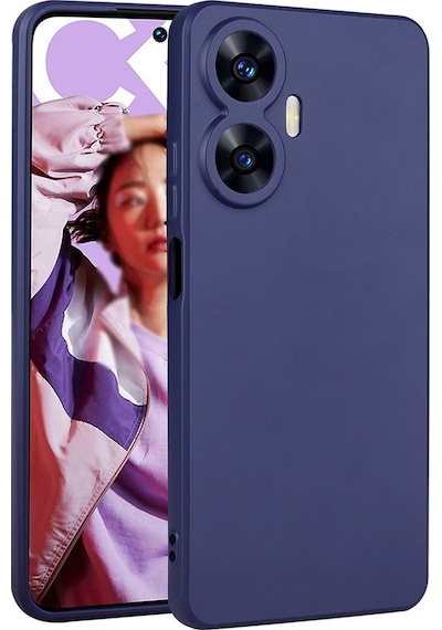 Realme C55 Kılıf Zore Premier Silikon Kapak Lacivert