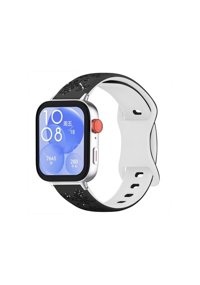 Huawei Watch Fit 3 İle Uyumlu Floraflex Çiçek Desenli Silikon Kordon