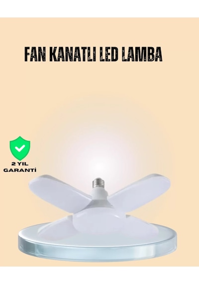 Yüksek Işık Güçlü Led Ampül 4 Kollu Katlanır Pervane Tasarım Çok Renkli