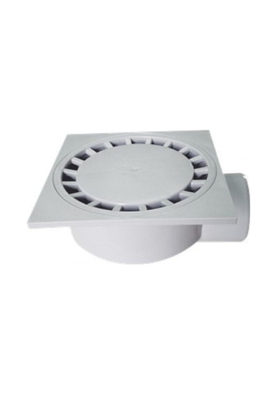 Çamur Kovalı Balkon/Teras Yer Sifonu / Süzgeci Yandan Çıkışlı 20*