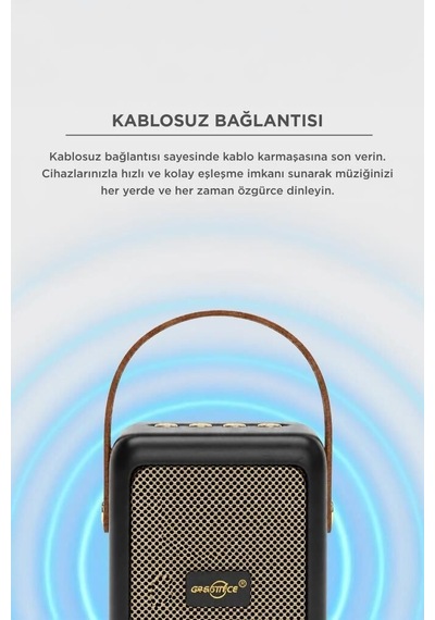 Özel Seri Bluetooth Speaker Kablosuz Hoparlör Gts-2201 Siyah Mini Seyahat Eğlence