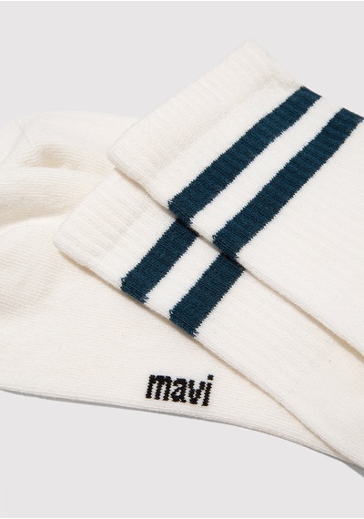 Mavi - Beyaz Soket Çorap 0911594-27879 Beyaz