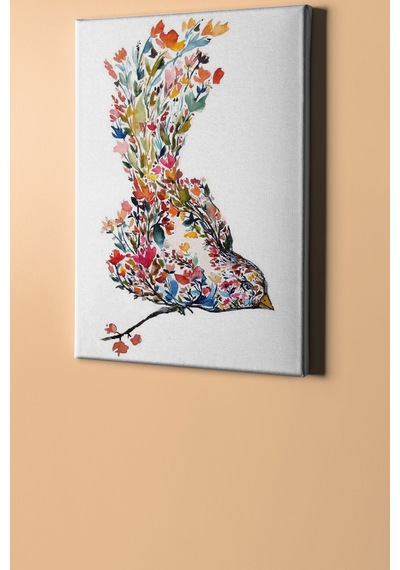 Webstyle Sayılarla Boyama Seti Kasnaklı Çiçekten Kuş 50 X 65 Cm