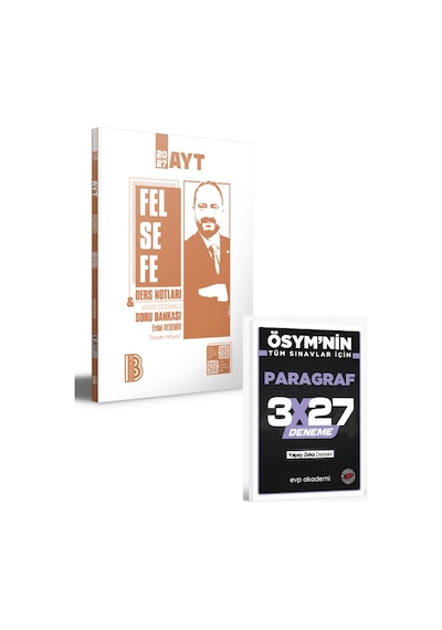 2027 Benimhocam 2027 Ayt Felsefe Ders Notları Ve Video Çözümlü Soru Bankası+ Evp Akademi Paragraf
