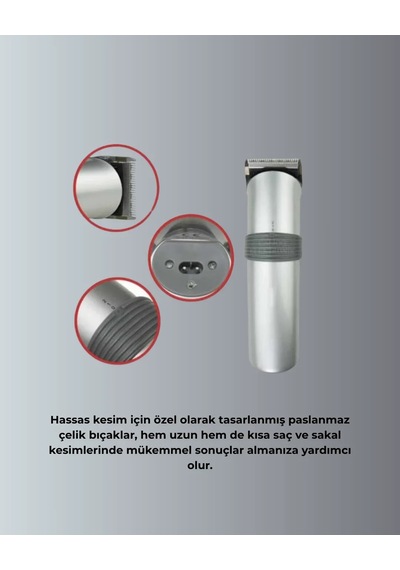 Profesyonel Erkek Tıraş Makinesi Kablosuz, Paslanmaz Bıçaklı Ve Tam Aksesuar Diğer