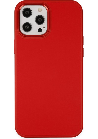 Apple iPhone Uyumlu - 12 Pro Max Kılıf Asya Deri Silikon - Kırmızı