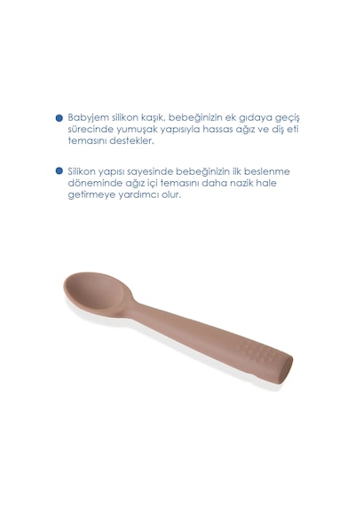 Babyjem Yumuşak Uçlu Silikon Kaşık Latte