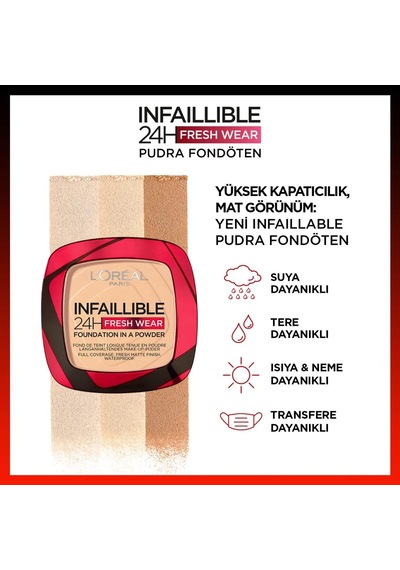 Infaillible 24h Fresh Wear Pudra Fondöten 40 Cashmere Çok Renkli