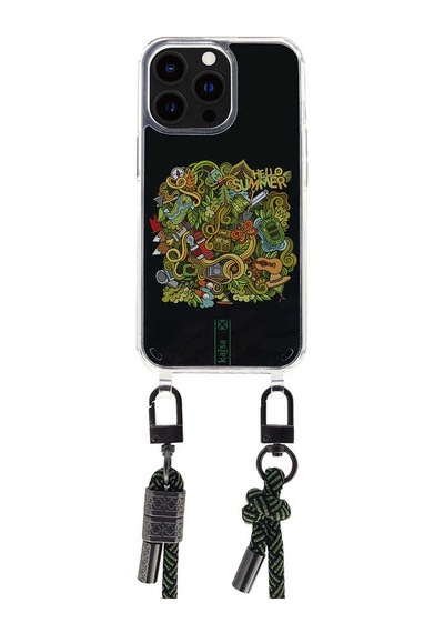 Kajsa Apple Uyumlu iPhone 14 Kılıf Kajsa Missy And Match Şeffaf Desenli İp Askılı Kapak KAJSA-25506