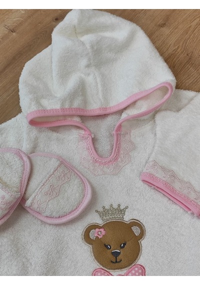 Bebek Havlu Bornoz Seti Kız Bebek Havlu Silgi Seti Bebek Banyo Havlusu Panço Yenidoğan Hediyelik 0 - 4 Yaş
